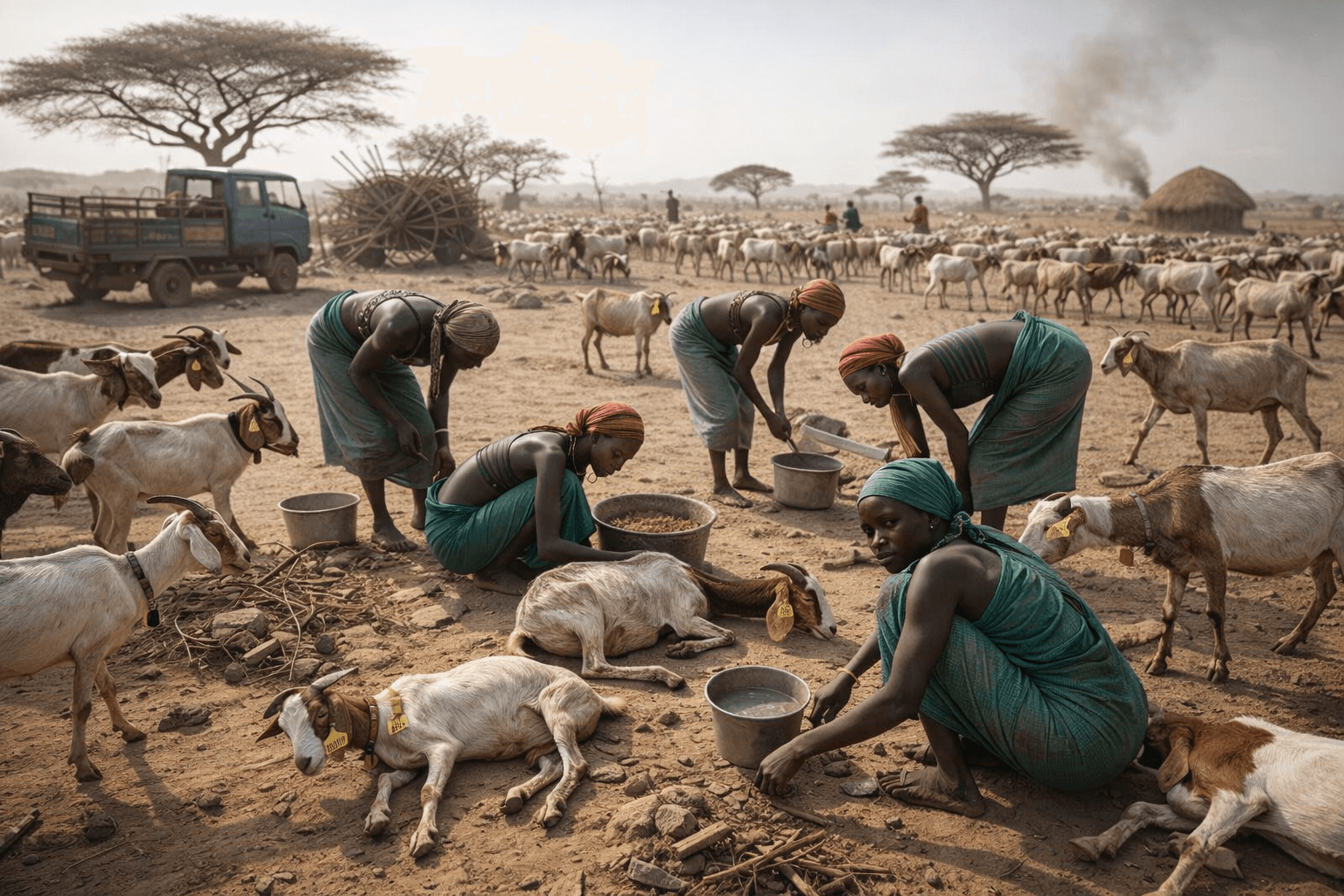 Portrait of goats